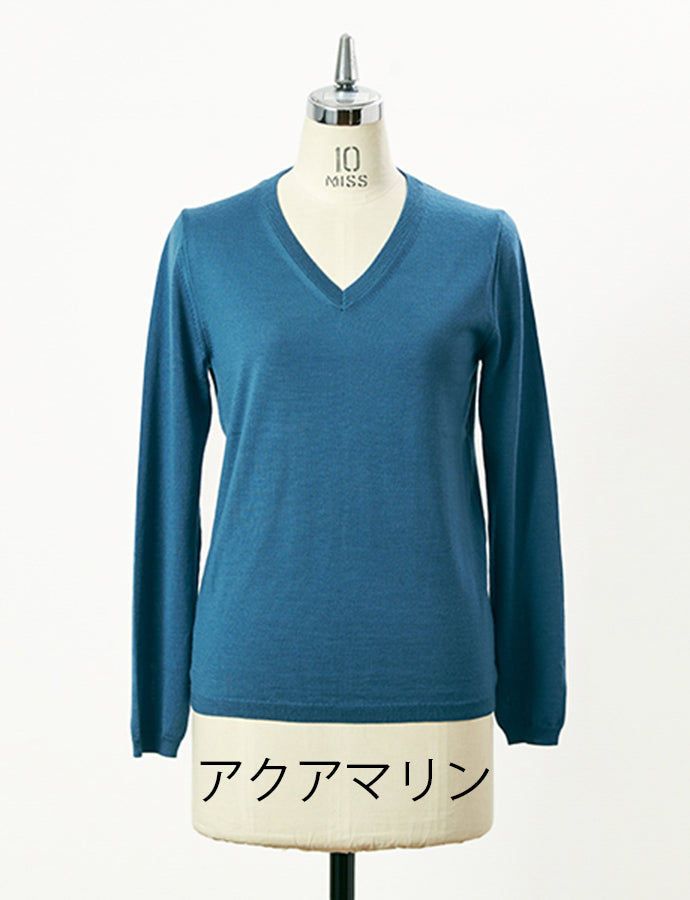 【20%OFF】ウールVネックプルオーバーKN12