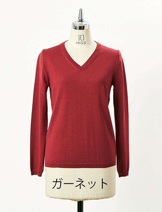 【20%OFF】ウールVネックプルオーバーKN12
