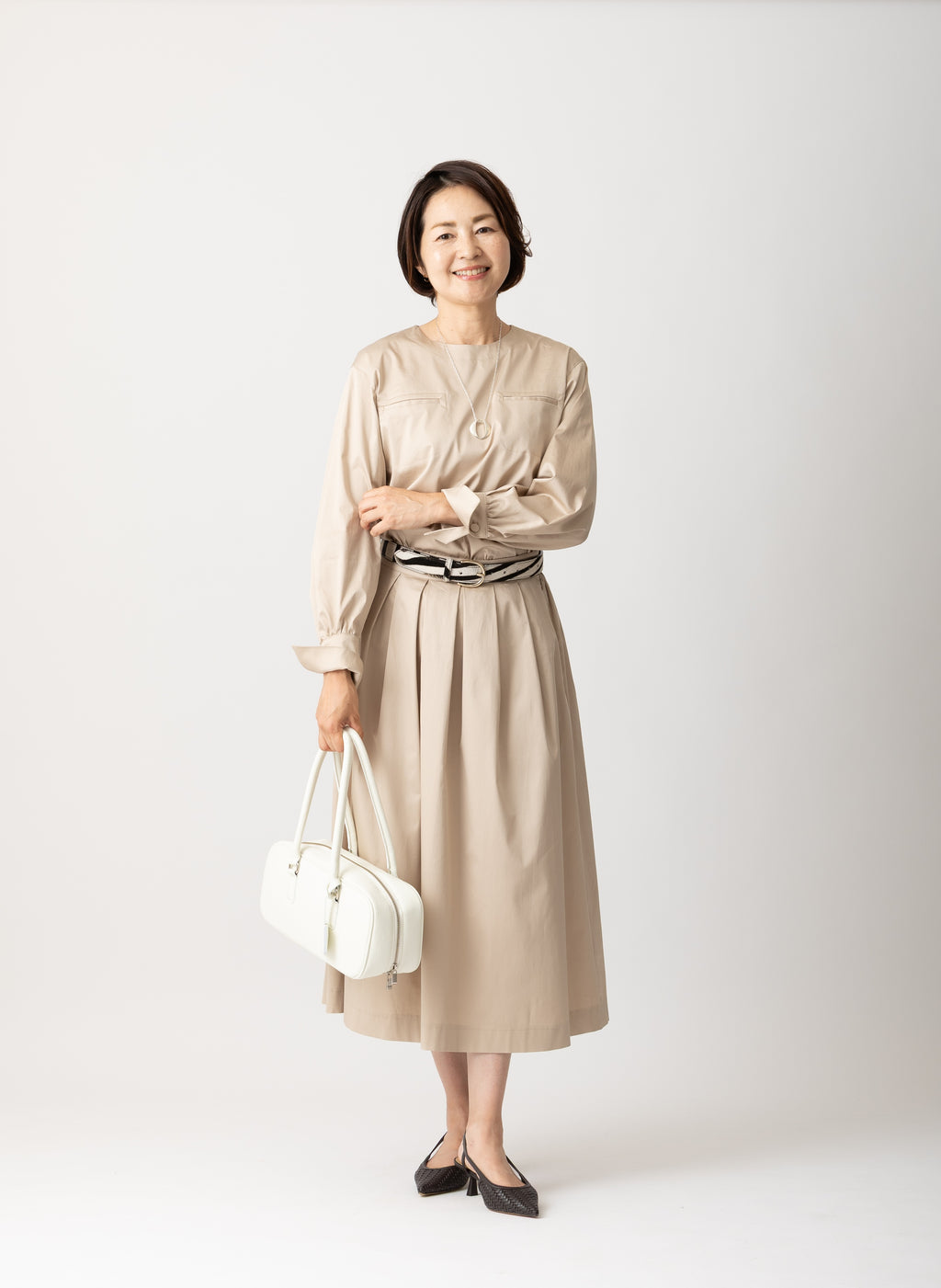 コットンサテンプルオーバーブラウスMH198