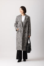 ベビーアルパカ混グレンチェックコートMH184