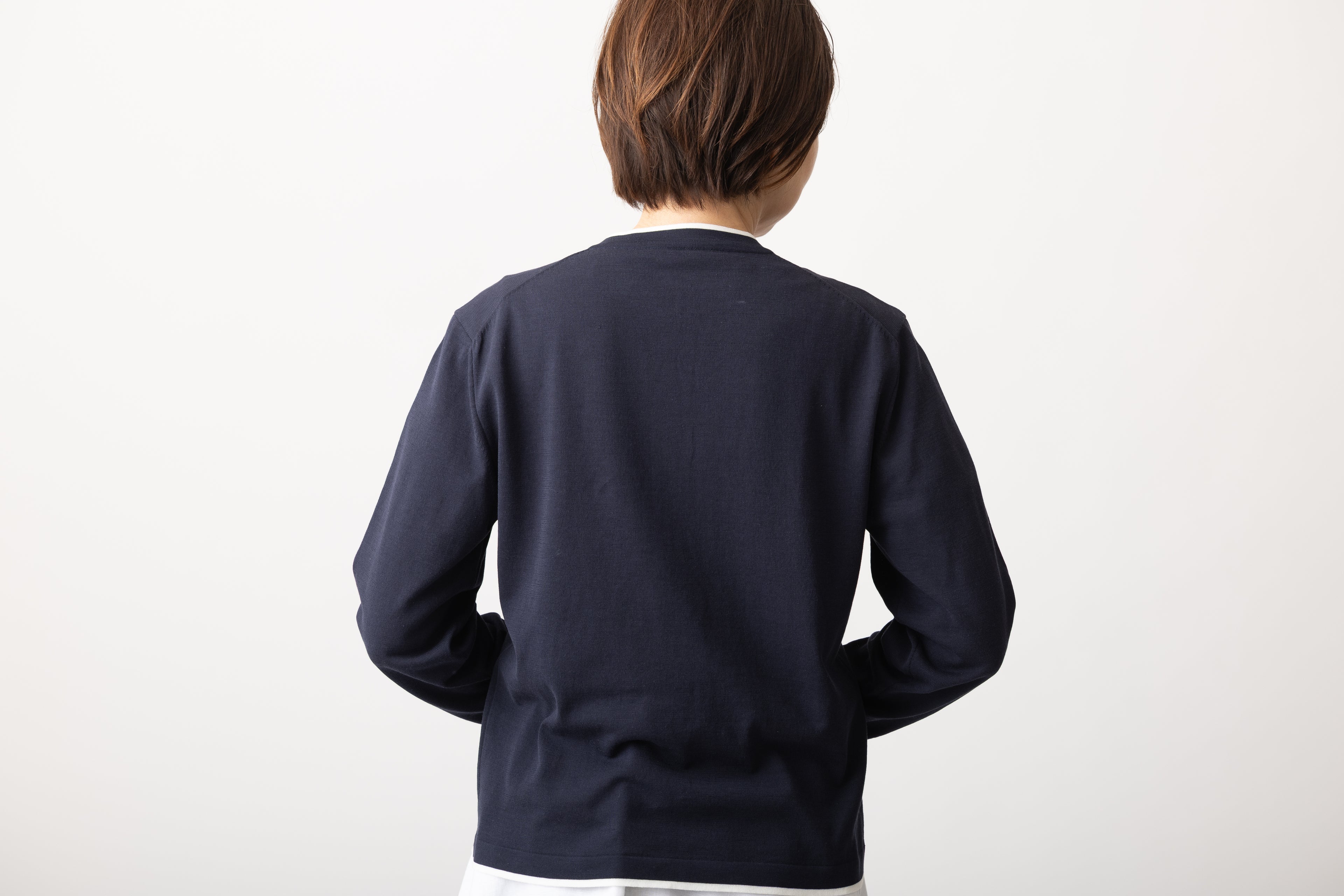 ［1,000円クーポン付き］コットンクルーネックカーディガンKN43（発送予定：8月20日以降）