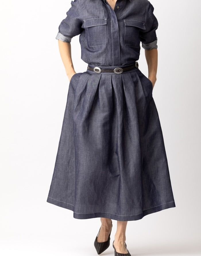 リネンキュプラタックスカートMH187