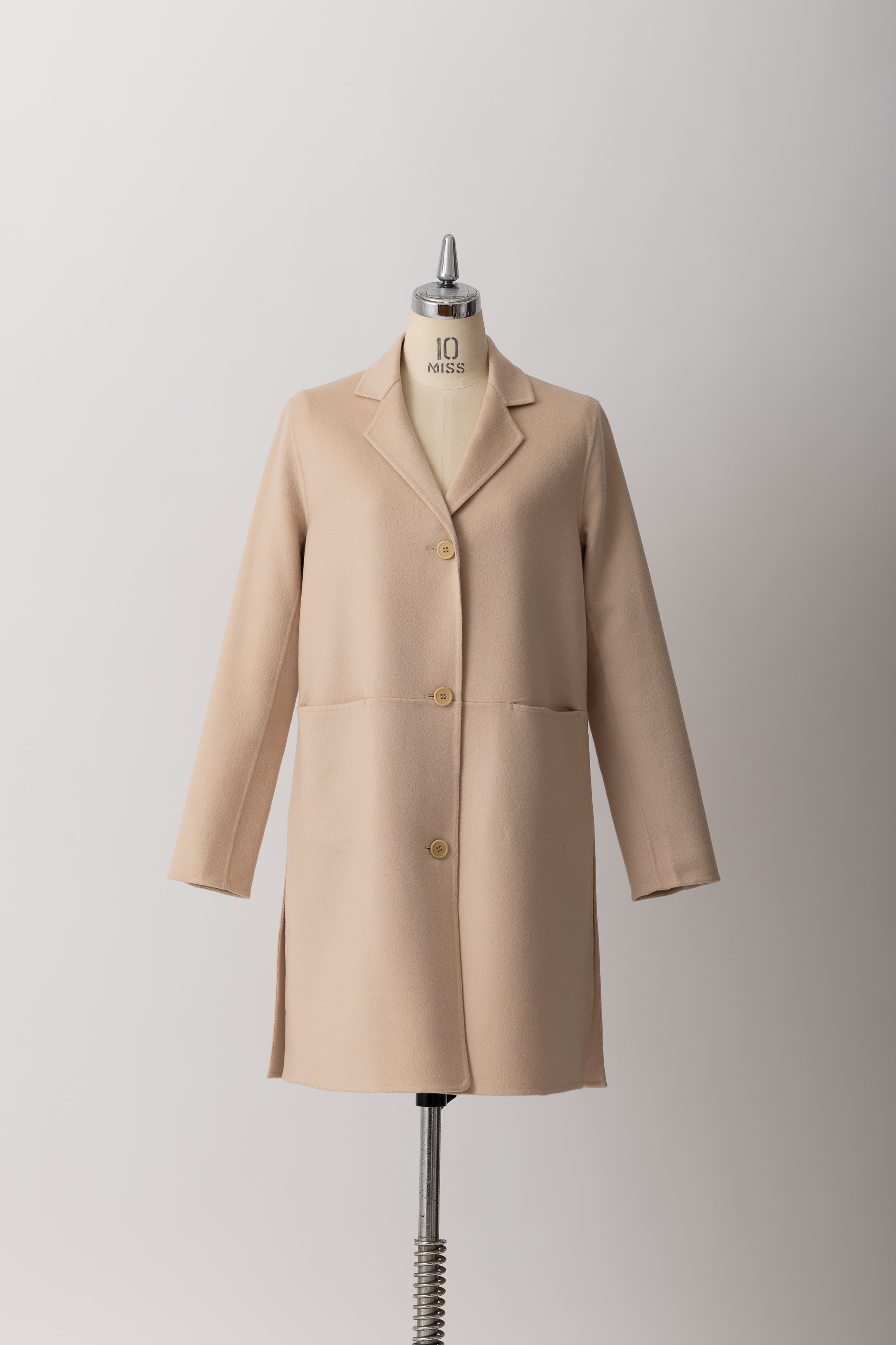 未使用級✨カシミヤ100% 極美品 上質ライトベージュ コート ダブル XL 数量限定〉カシミヤダブルフェイスショートコートOT18 Richard Grand