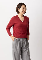 【20%OFF】ウールVネックプルオーバーKN12
