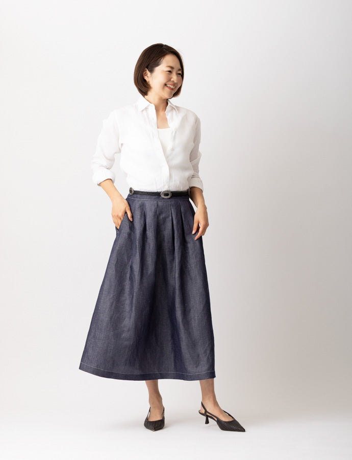 リネンキュプラタックスカートMH187