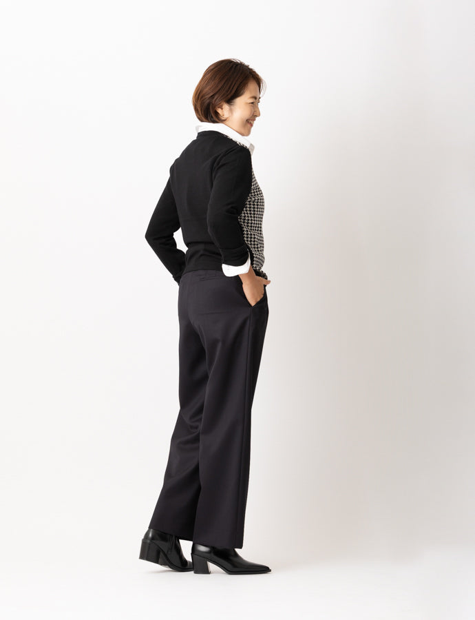 【20%OFF】千鳥格子VネックプルオーバーKN39