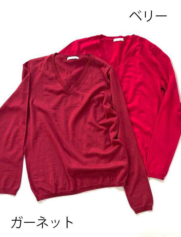 【20%OFF】ウールVネックプルオーバーKN12