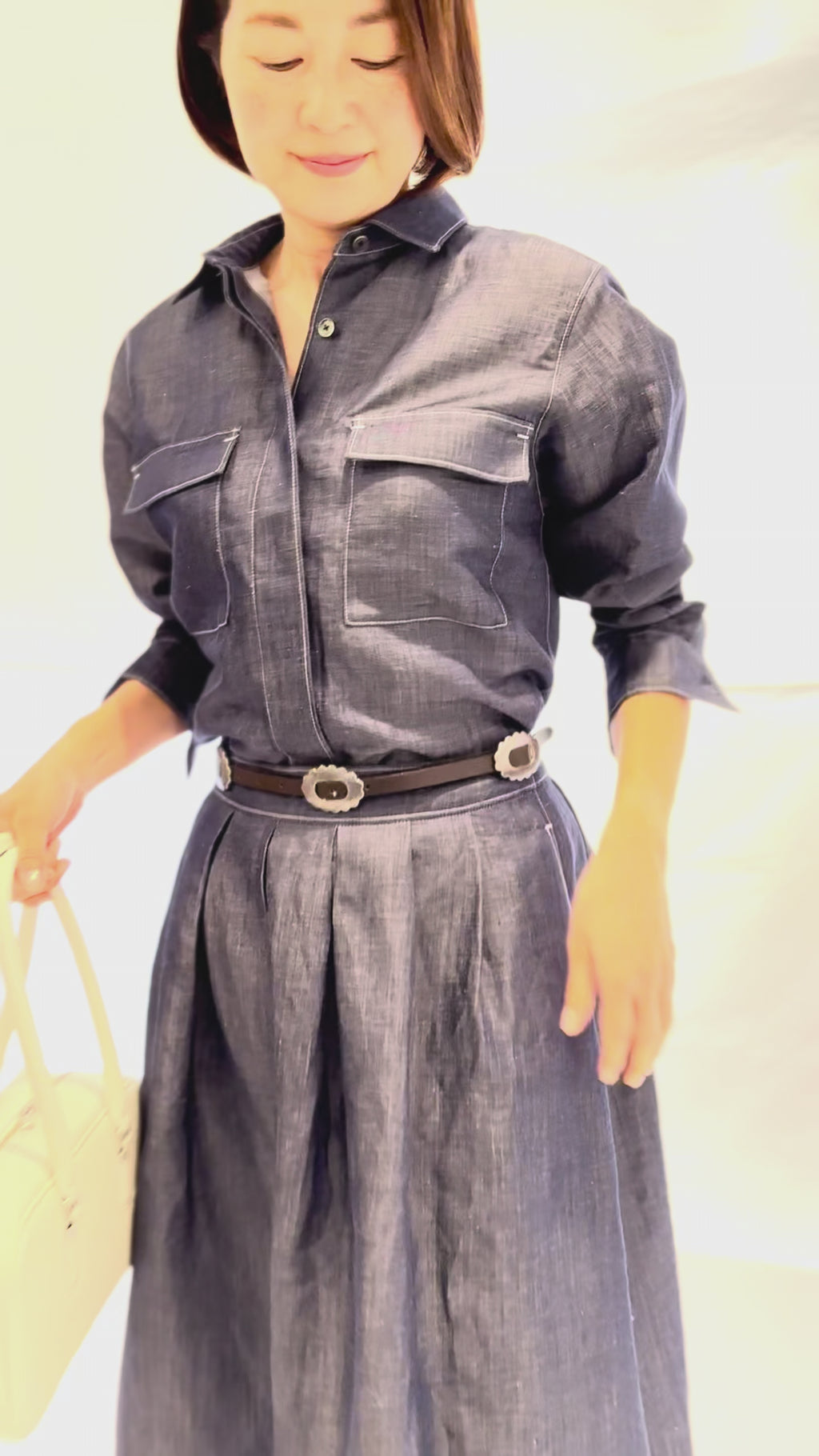 リネンキュプラタックスカートMH187