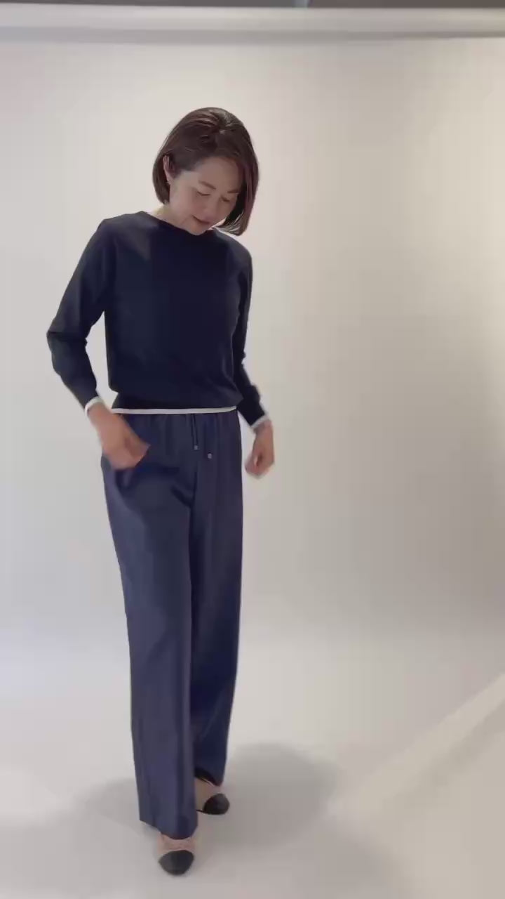 洗えるウールドローストリングパンツMH191