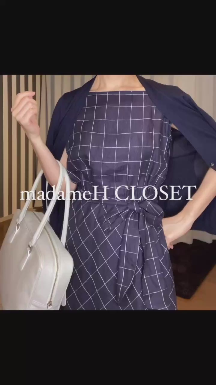 【10,000円OFF】麻スクエアネックワンピースMH121