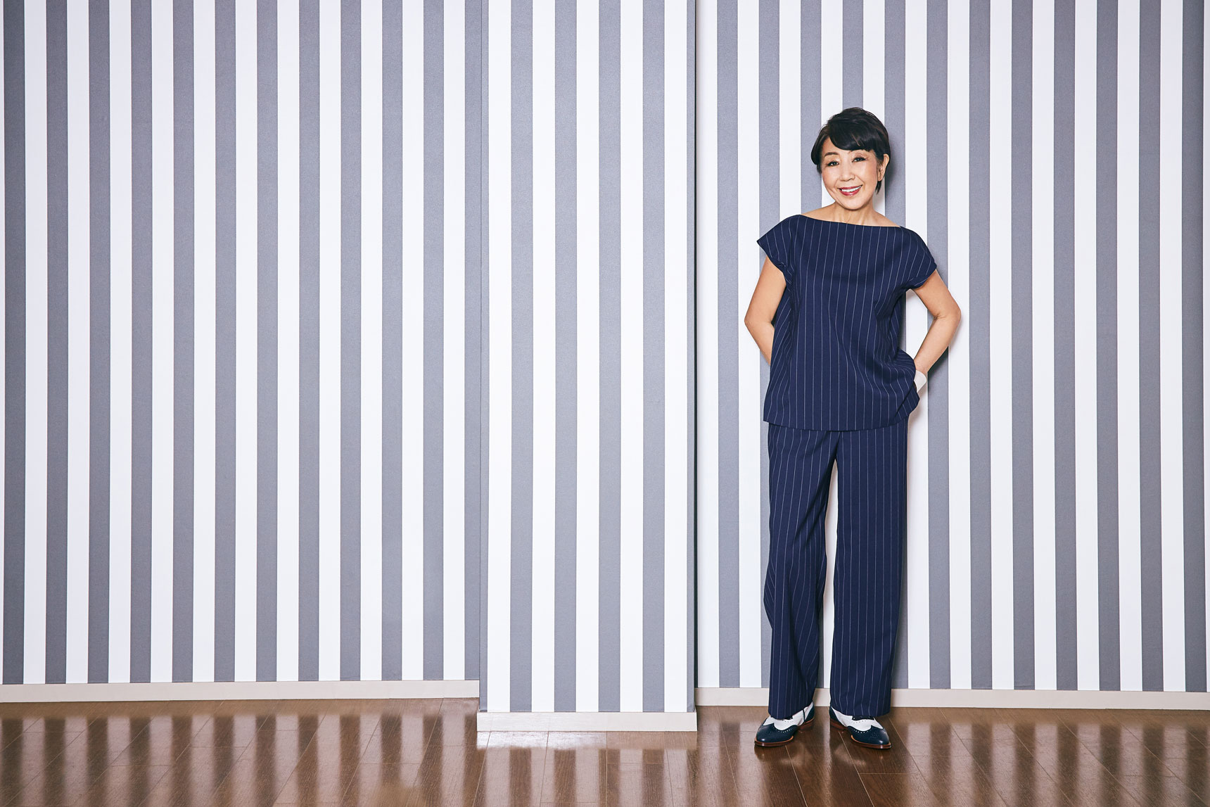 ネイビーピンストライプ パンツ2101 Madameh Closet オンラインショップ