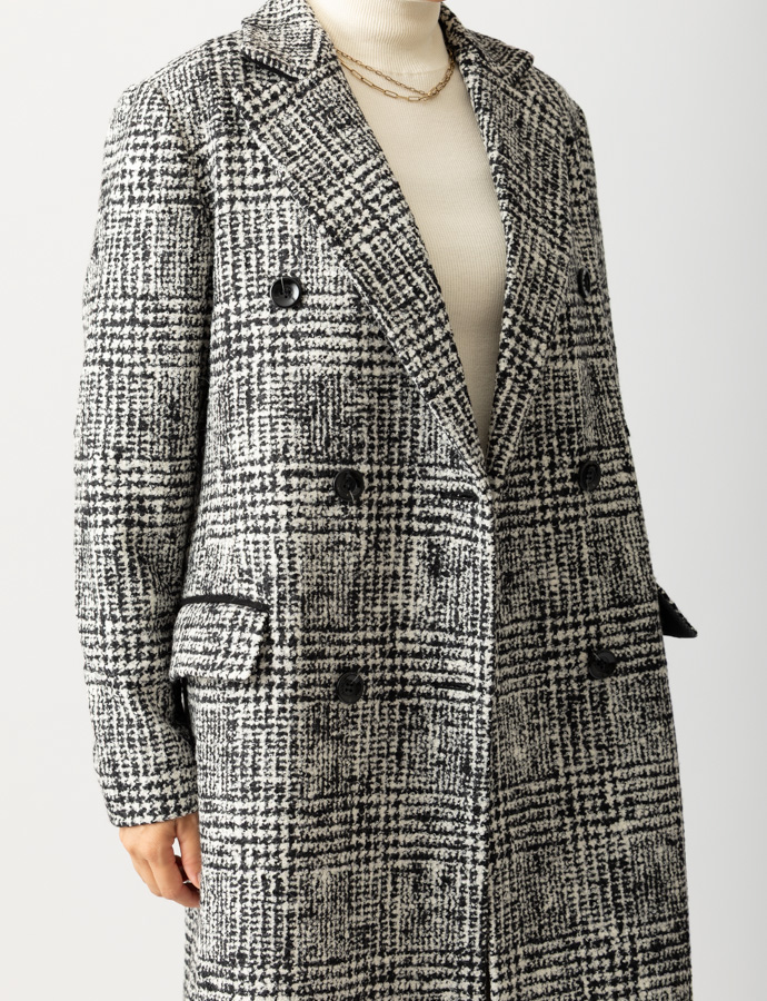 むろ ernesto ベビーアルパカ チェック トレンチコート 44 むろ ernesto ベビーアルパカ チェック トレンチコート 44 むろ